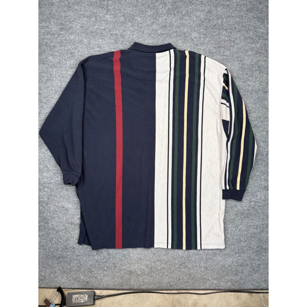 Knights of the Round Table Mens Big 4X Long Sleeve Colorblock Stripe Polo Shirt - Picture 8 of 9